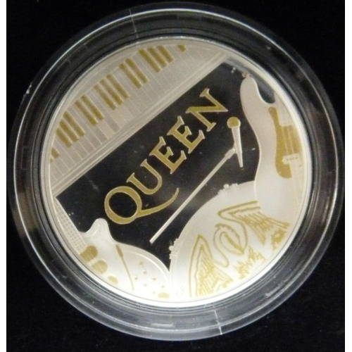 7194 - The Royal Mint Queen 2020 UK One Ounce silver proof .999 £2 coin, cased and with certificate