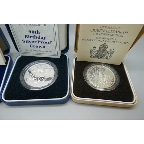 7222 - Four commemorative silver crowns