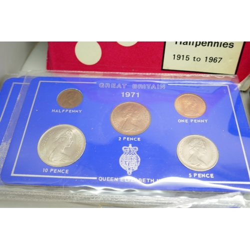 7226 - Coins; Churchill crown, Great Britain coin packs, Decimal coin set, Crowns, etc.