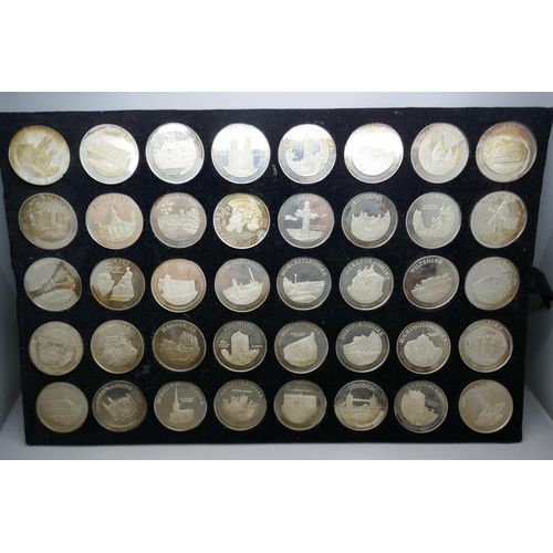 7232 - Birmingham Mint, The Ancient Counties of England, a cased silver 40-coin set, each coin hallmarked, ... 