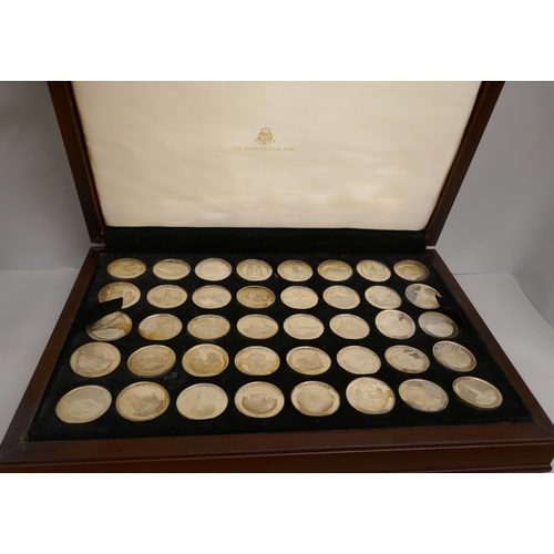 7232 - Birmingham Mint, The Ancient Counties of England, a cased silver 40-coin set, each coin hallmarked, ... 