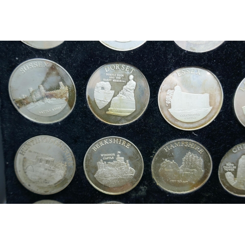 7232 - Birmingham Mint, The Ancient Counties of England, a cased silver 40-coin set, each coin hallmarked, ... 