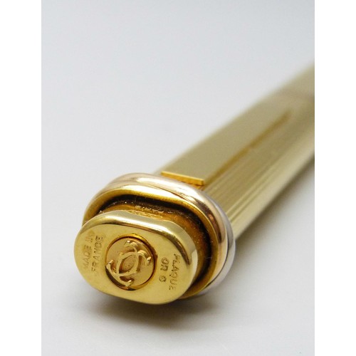 7150A - A Must de Cartier gold plated ballpoint pen, 629789, boxed