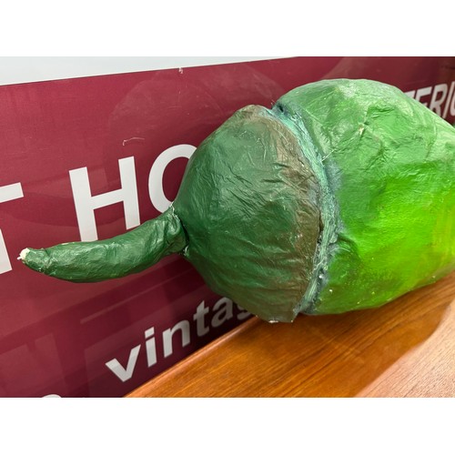 2152 - A large papier-mâché green chilli pepper stage prop from a Nottingham theatre, 110cm