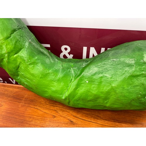 2152 - A large papier-mâché green chilli pepper stage prop from a Nottingham theatre, 110cm