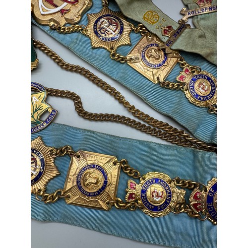 A collection of RAOB Royal Antediluvian Order of Buffaloes lodge medals ...