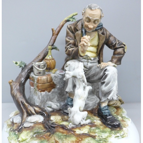 2016 - A Neopolitan figure of an elderly gentleman with dog