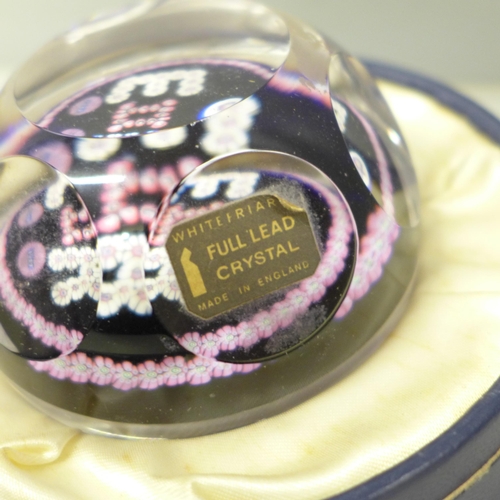 2021 - A Whitefriars limited edition full lead crystal millefiori paperweight, 1977 Silver Jubilee commemor... 