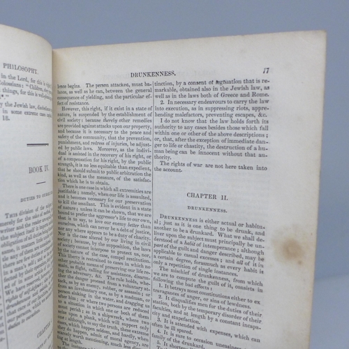 2036 - One volume; The Work’s of William Paley, D.D., published by Thomas Nelson, 1847, in original leather... 