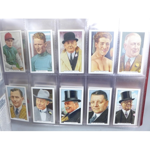 2037 - Cigarette cards; an album of nine sets of cigarette cards including Player's 'Cricketers-1930, 1934 ... 