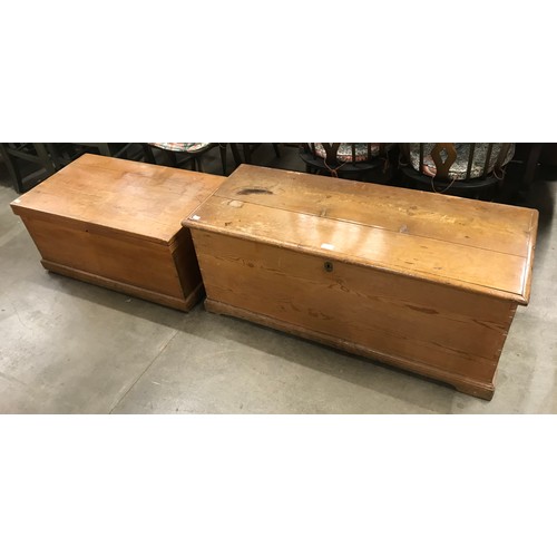 243 - Two Victorian pine blanket boxes