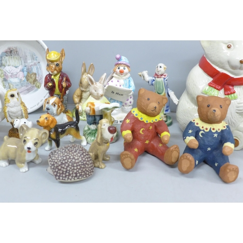 2061 - A collection of assorted china to include Bunnykins pottery (mug, bowl, plate, clock) together with ... 