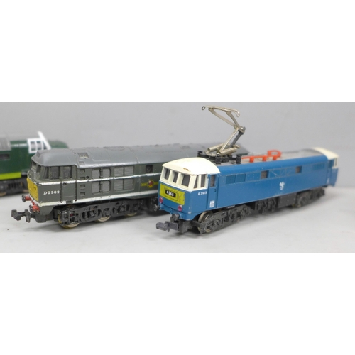 2074 - Nine N gauge model locomotives including Lima and Rapido, three a/f