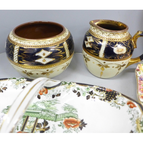 2099 - Two pairs of candlesticks, a collection of china including Royal Albert and a collection of porcelai... 