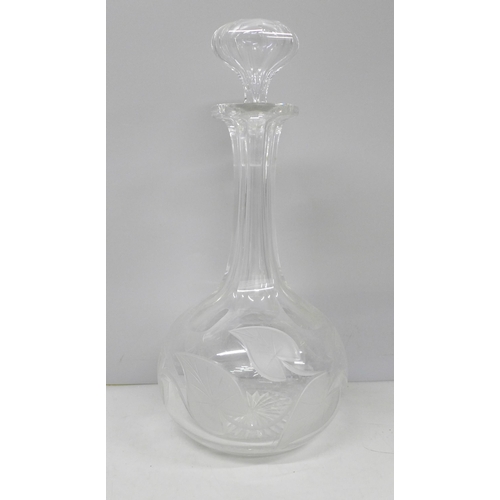 2110 - An Edwardian glass decanter with original stopper