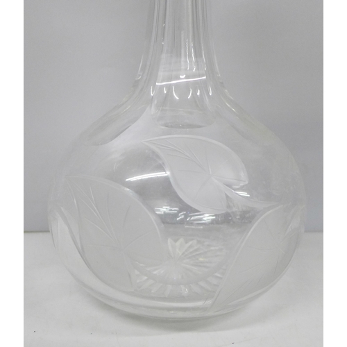 2110 - An Edwardian glass decanter with original stopper