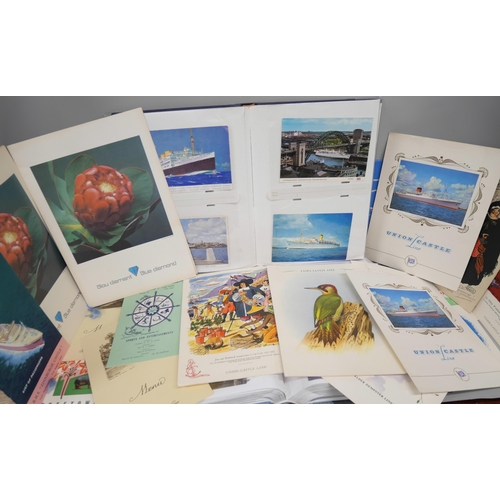 2124 - Shipping ephemera; two albums of shipping postcards together with other shipping ephemera