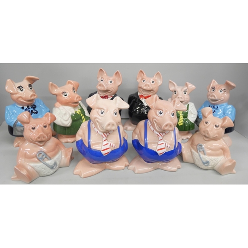 2140 - A collection of ten ceramic Wade Natwest Piggy Banks from the 1970s