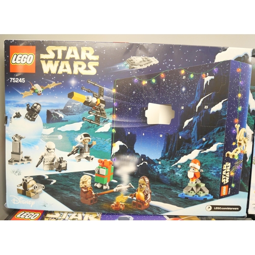 2144 - Lego; Four retired sealed Star Wars Lego advent calendars, 75245, 75213, 75340 and 75366