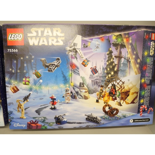 2144 - Lego; Four retired sealed Star Wars Lego advent calendars, 75245, 75213, 75340 and 75366