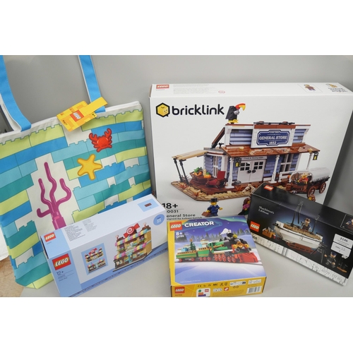 2146 - A collection of boxed Lego to include Bricklink limited edition 910031, Shackletons lifeboat 40729 a... 