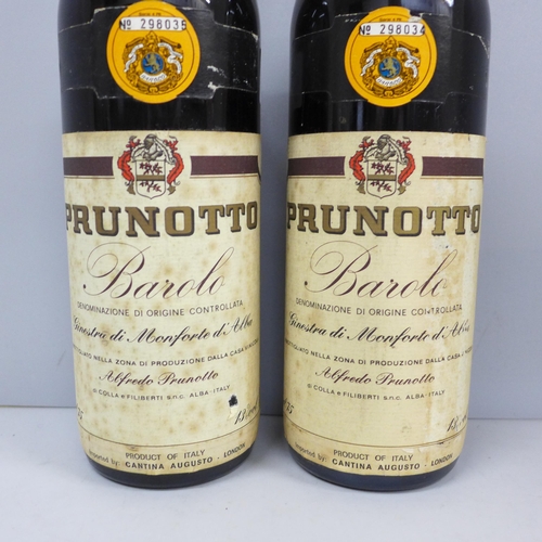 2151 - Two bottles of 1978 Prunotto Barolo