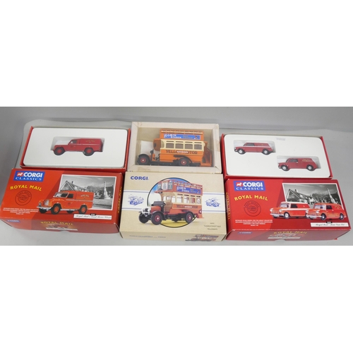 2155 - A collection of Corgi vehicles to include Thornycroft Bus, Royal Mail Land Rover Closed, and Rail Ma... 