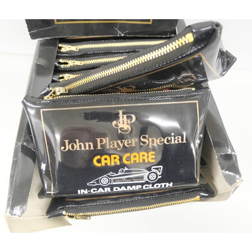 2161 - A box of ten x John Players advertised Car Care kits from the 1990s, each zip pouch contains a car c... 