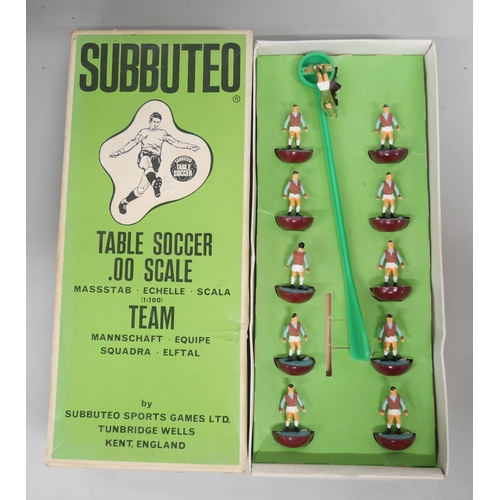 2167 - Four vintage circa 1970s boxed Subbuteo teams including England, Brazil, Aston Villa, Argentina.