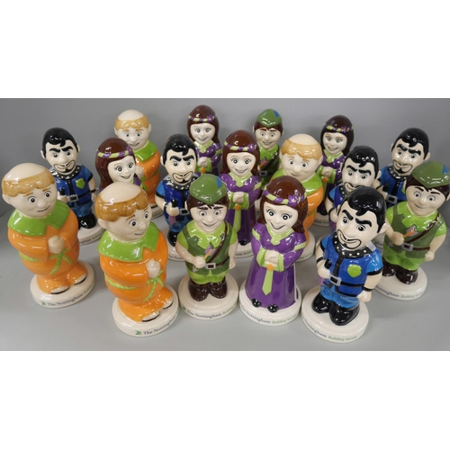 2180 - A collection of seventeen Nottingham Building Society ceramic money boxes with a Nottingham theme, R... 