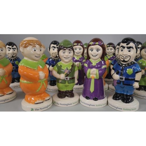 2180 - A collection of seventeen Nottingham Building Society ceramic money boxes with a Nottingham theme, R... 