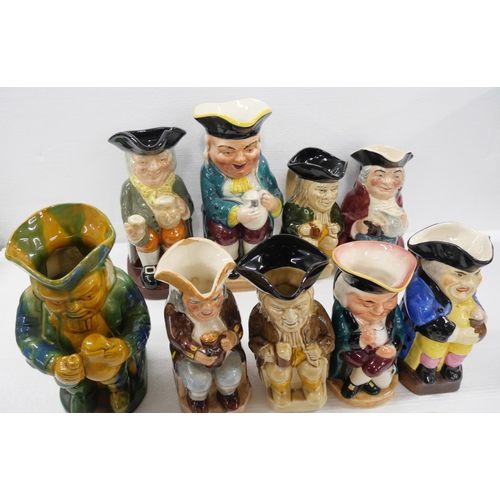 2191 - A large collection of Toby jugs, includes Royal Doulton 'Happy John', Tony Wood, Burlington Ware, Sy... 