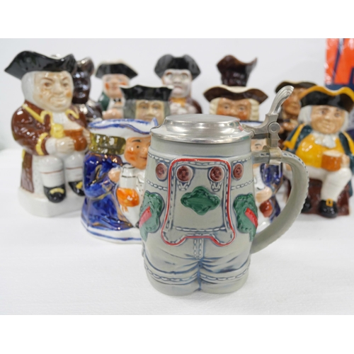 2191 - A large collection of Toby jugs, includes Royal Doulton 'Happy John', Tony Wood, Burlington Ware, Sy... 