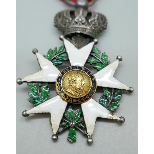 2218 - A French Legion of Honour, France's second highest military honour, early 1800s, 1808-1852, a/f