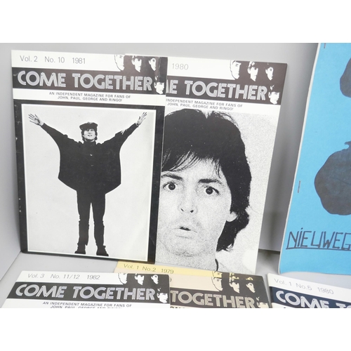 2234 - The Beatles; eleven Come Together, Pig and one fan club publication