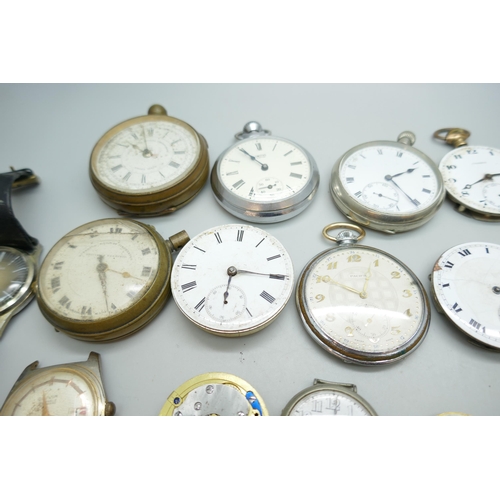 2236 - Assorted pocket watches, mechanical wristwatches and parts