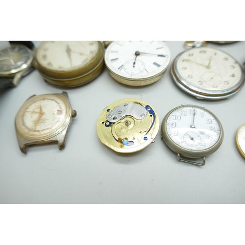 2236 - Assorted pocket watches, mechanical wristwatches and parts