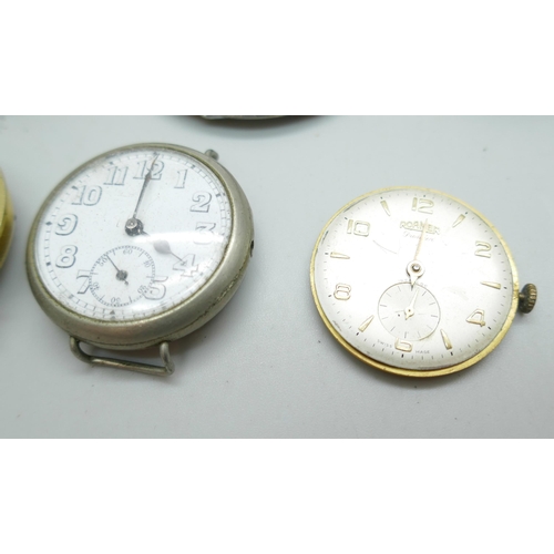 2236 - Assorted pocket watches, mechanical wristwatches and parts