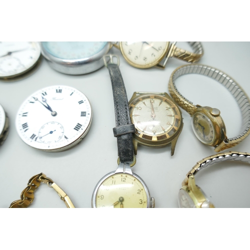 2236 - Assorted pocket watches, mechanical wristwatches and parts