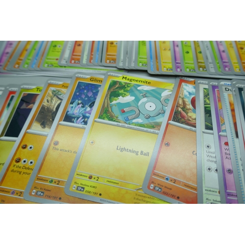 2240 - A collection of over 500 Pokemon cards with holographic, (no Energy cards), in collectors box