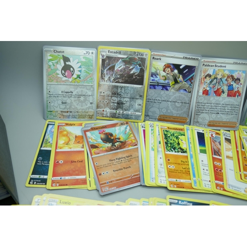 2244 - A collection of over 500 Pokemon cards with holographic, (no Energy cards), in collectors box