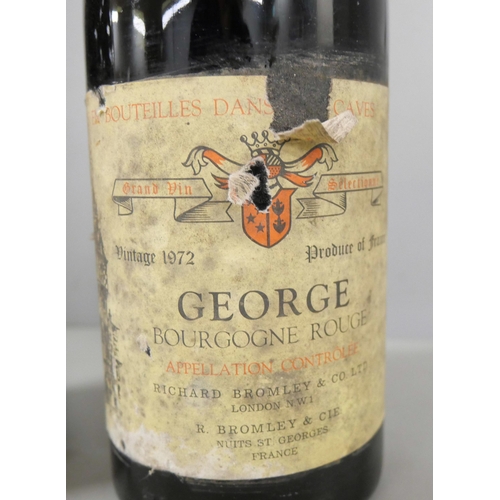 2251 - Two bottles of vintage red wine, both 1972 George Bourgogne Rouge **PLEASE NOTE THIS LOT IS NOT ELIG... 