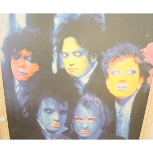 2253 - A The Cure gig 'poster' board, 108 x 74cm including frame, (not a paper poster)