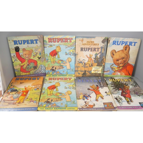 2267 - A collection of thirteen Rupert annuals including 1959