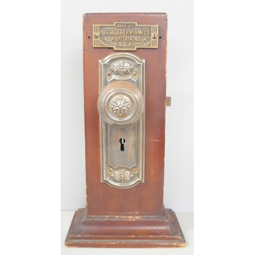 2275 - A Russell & Erwin MF'G Co door knob display together with a set of Autoway red postal scales and lar... 