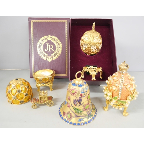 2277 - Three Faberge style eggs from The Imperial Treasures by Joan Rivers including one musical **PLEASE N... 