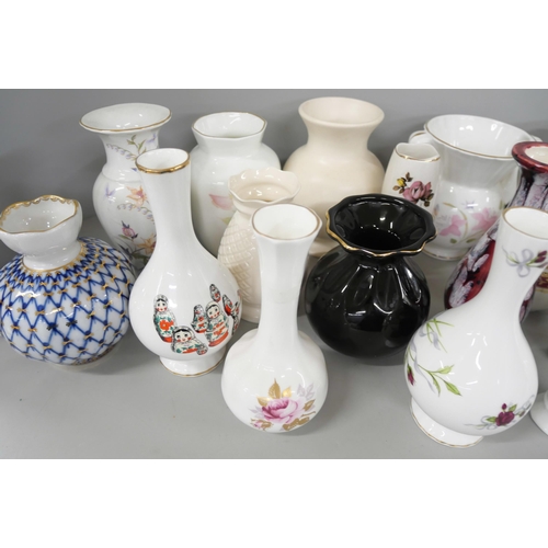 2283 - A box of fine china includes vases, cups, etc., names include Royal Winton, Royal Crown Duchy, Portm... 