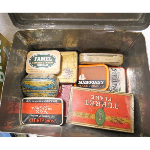 2287 - Two boxes of vintage tins **PLEASE NOTE THIS LOT IS NOT ELIGIBLE FOR IN-HOUSE POSTING AND PACKING**