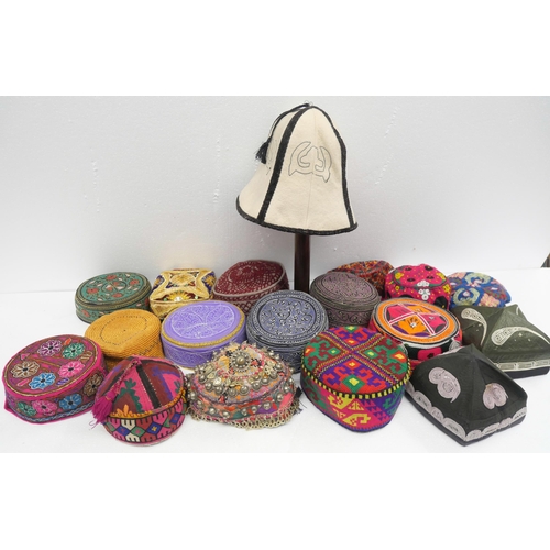 2314 - Assorted Eastern headwear including Uzbek, Razak, Afghan and Pakistani