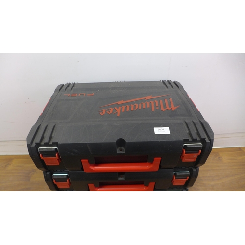 5004 - Four Milwaukee stacking tool cases